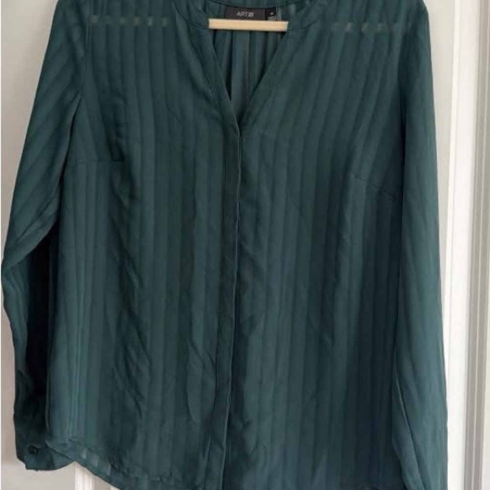 Apt. 9 Women's Teal Striped Blouse